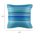 thumbnail image 6 of Fab Habitat Outdoor Premium Recycled Plastic Pillow - Waterproof, Fade Resistant - Striped - Patio, Porch, Deck, Balcony - Cancun - Turquoise & Moss Green - 16.5" x 16.5", 6 of 9