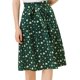 thumbnail image 1 of Falda midi vintage Allegra K de cintura alta elástica con cinturón para mujer corazones verdes S, 1 of 5