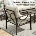 thumbnail image 2 of Heynemo 4 Piece Outdoor Patio Furniture Set, Metal Patio Conversation Set with Coffee Table for Porch Backyard Garden, Khaki, 2 of 7