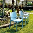 thumbnail image 2 of Compamia Diva Resin Outdoor Patio Dining Arm Chair in Light Blue, 2 of 10