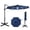Blue, variant on Costway 10 FT Cantilever Patio Umbrella with Solar LED Lights, 360° Rotation, Easy Tilt Gray