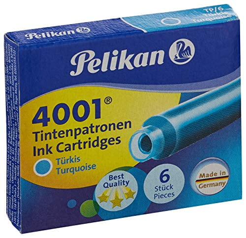 repetitie Adviseren aanklager Pelikan Cartridge For Ink Pen 4001 Turquoise Blue Tp/6 - Walmart.com