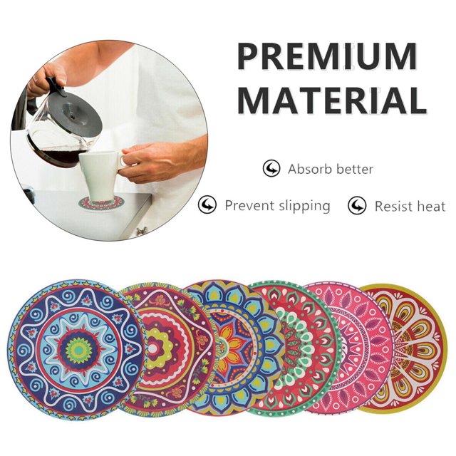 Posavasos de Mandala en 3D de cerámica almohadillas de taza de regalos de cumpleaños de bienvenida Decoración de del comedor estilo 1