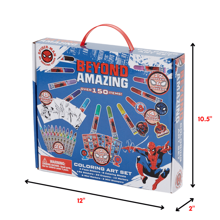 Marvel Spiderman Boys Art Kit Stickers Markers and Crayons
