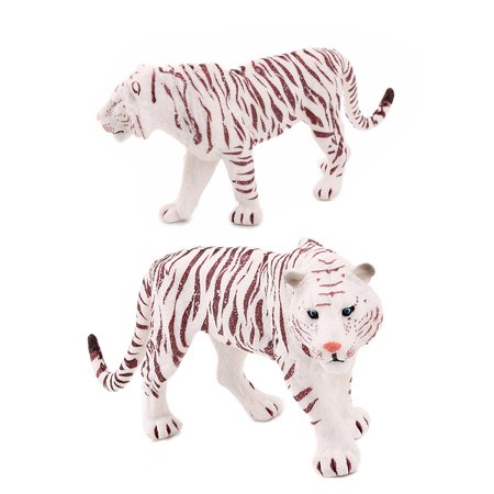 Simulation Lifelike Wild Animal Toy White Tiger Model Figurine Action ...