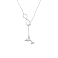thumbnail image 2 of Delight Jewelry Silvertone Antiqued Dolphin Silver tone Elegant Infinity Lariat Necklace, 2 of 4