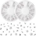 thumbnail image 1 of Pndeyo 2 Discos Océano Nail Art Charms Playa Estrella de Mar Concha de Mar Calcomanía de Uñas Aleación Gemas 3D Joyería Decoración Suministros para Manicura DIY Adornos 12 Estilo - Plata, 1 of 5