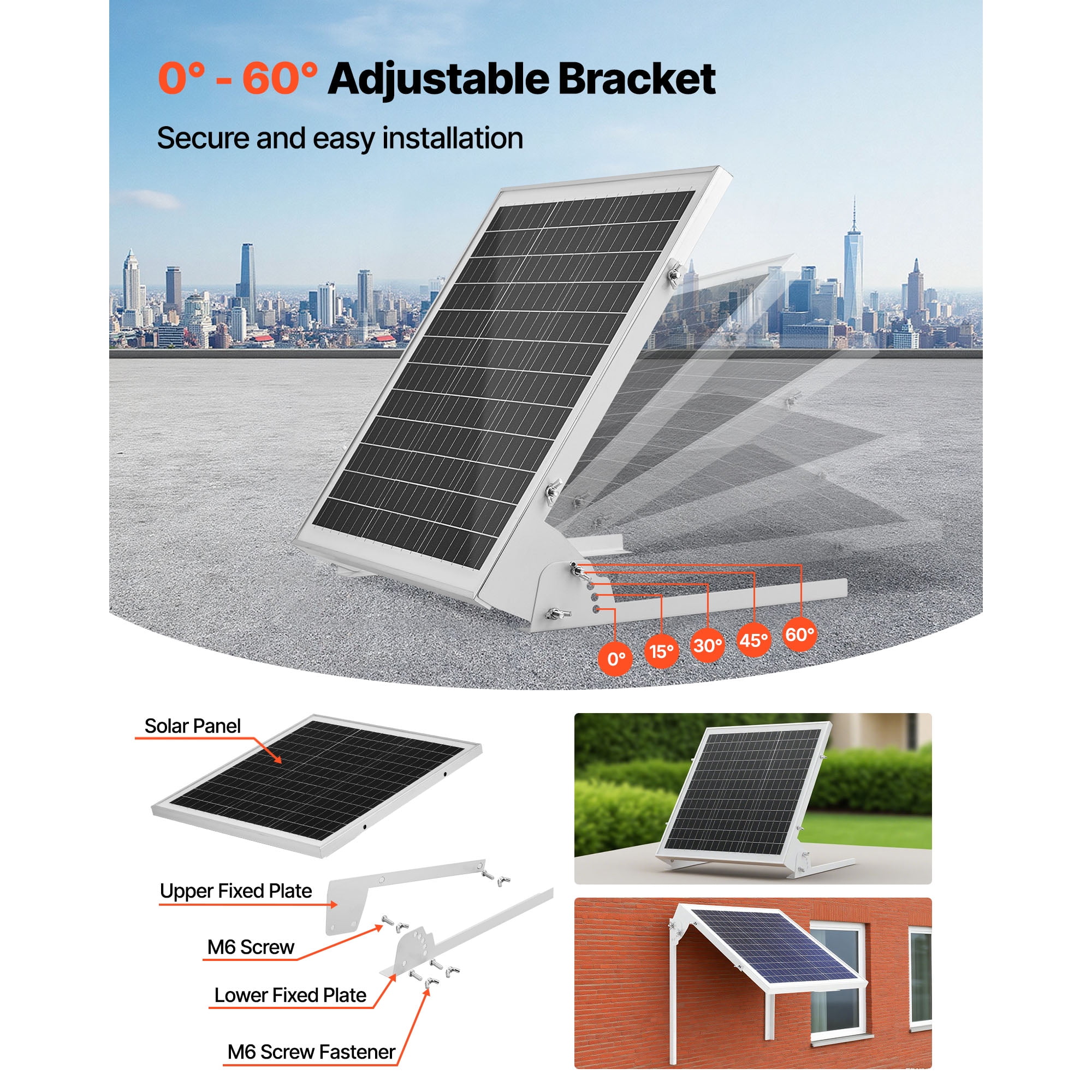 KFFKFF 20W 12V Solar Panel Charger with MPPT Controller, Adjustable Mount Bracket, and IP65 Waterproof Design for Cars, Boats, RVs, and Roof Installations