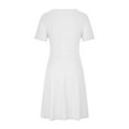 thumbnail image 5 of B91xZ Robe Printemps Été pour Femmes Manches Courtes Col en V Robe Maxi Robe Longue Boho Taille Haute Robe Trapèze à Volants, Blanc TTTTG, 5 of 5