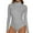 Gray, variant on MANIFIQUE Women's Mock Turtle Neck Long Sleeve Tops Bodysuit Jumpsuit
