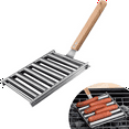 thumbnail image 3 of Hot Dog Rouleau pour Grill, Hotdog Rouleau-Grill Rouleau à Saucisses en Acier Inoxydable avec Manche en Bois Extra Long, 3 of 7
