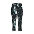 thumbnail image 6 of Women Capri Leggings Floral Print Leggings Plus Size High Waist Capris Pants Tummy Control Leggings Knee Length Slim Fit Yoga Cropped Trouser L, 6 of 6