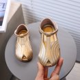 thumbnail image 2 of Gelikeya Toddler Little Girl Summer Sandals Closed Toe Flower Summer Outdoor Beach Dress Shoes Flower Girl Wedding Princess Shoes, Gold, 2 of 5