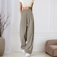 thumbnail image 1 of WILLBEST Pantalones Casuales para Mujer, Cómodos, de Cintura Alta, Holgados, de Pierna Ancha, para Uso Diario, Primavera, Verano y Otoño - Moda Versátil Extra Grande, 1 of 5
