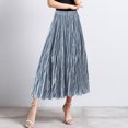 thumbnail image 2 of vigerkar Summer Womens Casual Long Maxi Skirt,Women Dress A-line Skirt Style Beach Vacation Skirt Pleated Skirts Grey, One Size, 2 of 6