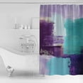 thumbnail image 4 of 60x72 Inch Shower Curtains for Bathroom Purple Turquoise Fabric Bath Curtain Decor Abstract Oil Painting Geometric Modern Waterproof Restroom Curtains Shower Set Accessories with 12 Hooks 60 Inch, 4 of 6