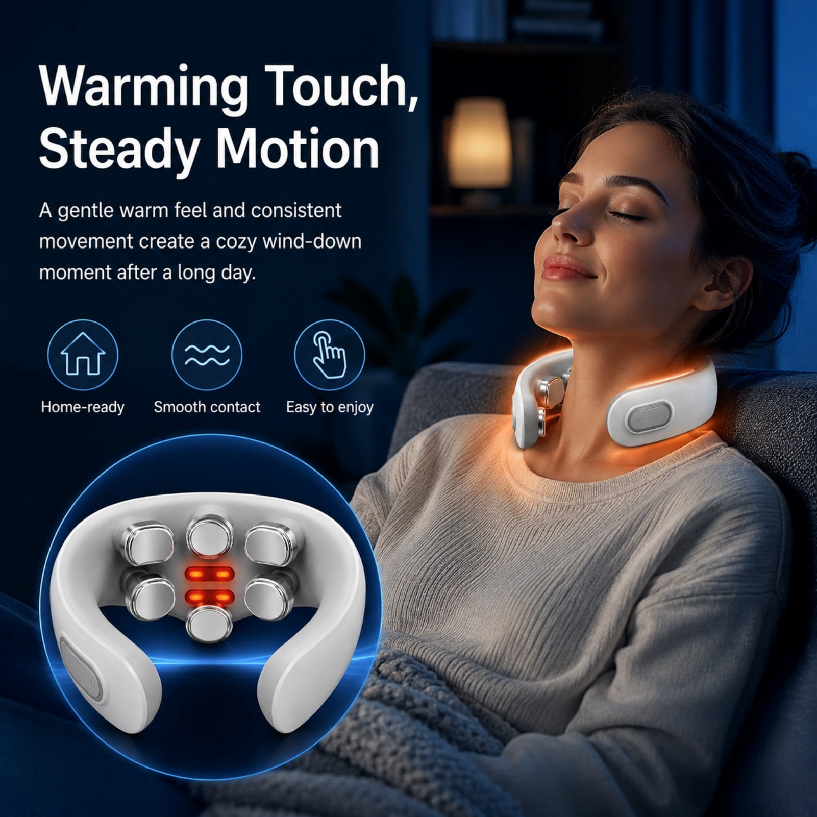 Magic Pro 3.0 Neck Massager, Magic Pro 3.0 Neck Massager 2026, Contoured Support Design with Dual-Level Mechanical Rhythmic Modes, Integrated Heat Therapy and Vibration, Ideal for Office Use
