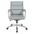 thumbnail image 2 of Mid Back Executive Charcoal Gray Faux Leather Chair, 2 of 5