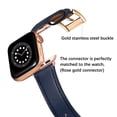 thumbnail image 4 of WFEAGL Genuine Leather Business Replacement Apple Watch Band 42mm 44mm 45mm Dark Blue/Rose Gold, 4 of 6