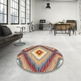thumbnail image 4 of Ahgly Company Machine Washable Indoor Round Contemporary Chestnut Brown Area Rugs, 5' Round, 4 of 7