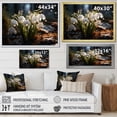 thumbnail image 4 of Designart "White Snowdrops landscape II" Floral Floater Framed Wall Art Living Room, 4 of 7