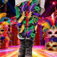 thumbnail image 4 of DailyTrove Women Full Length Graphic Print Leggings, Mardi Gras Themed High Waist Bottoms, 4 of 6