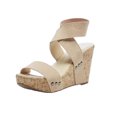 thumbnail image 2 of Sandalias de moda con remaches inferiores gruesos y tacón inclinado con banda elástica para mujer Wmkox8yii  sa1799, 2 of 6