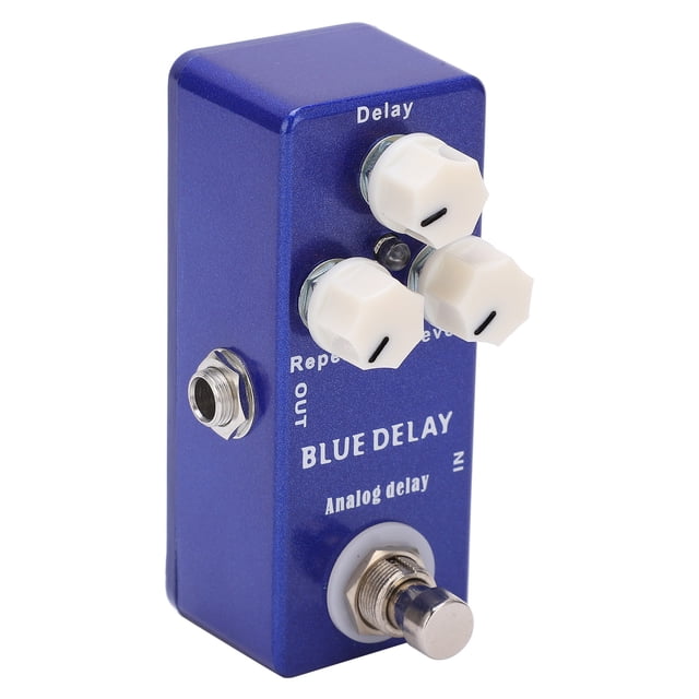 Pedales De Efectos, True Bypass Pedal De Efectos De Guitarra Portátil Analógico Retardo Azul Ajustable Para Tocar