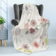 thumbnail image 4 of Floral Vintage Soft Flannel Fleece Throw Blanket, Charming and Continuous Flowers Leaves and Butterflies in Pastel Tones, Cozy Plush for Indoor and Outdoor Use, 50" x 70", Multicolor, by Ambesonne, 4 of 5
