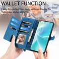 thumbnail image 2 of Dteck Zipper Wallet Case for Samsung Galaxy A35, Embossed Magnetic PU Leather Card Slots Pocket Wallet Case Shockproof Rubber Kickstand Full Body Protective Cover with Wrist Strap, Blue, 2 of 6