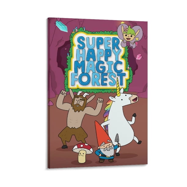 Súper Bosque Mágico Feliz Cuadro decorativo colgante - Arte de pared - Póster enmarcado - Decoración de pared - Regalos para familia, amigos y aficionados 20*30 cm
