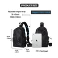 thumbnail image 4 of Bandolera SEAFEW pequeña de nailon negro para hombre y mujer con puerto USB, 4 of 9