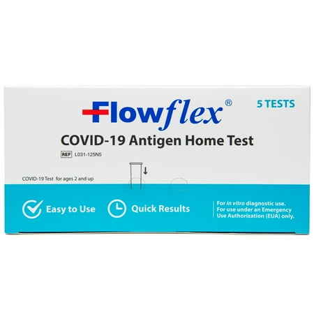 COVID-19 Antigen Home Test kit, 1 Pack, 5 Tests Total. FDA EUA Authorized OTC at-Home Self-Test, Non-Invasive Nasal Swab, Easy to Use and No Discomfort, Results in 15 Minutes