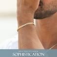 thumbnail image 2 of KISPER 925 Sterling Silver Italian 5mm Gold Cuban Chain Bracelet w/ Lobster Clasp, 2 of 8