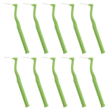 10 Pcs 0.8mm L Shaped Interdental Brush Orthodontic Toothbrushes Dental Oral Care Brushes (Random Color)