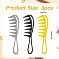 thumbnail image 5 of 3 Pices De Peigne Dents Larges (noir, Argent, Jaune), Grand Peigne Dents Larges Peigne Cheveux Boucls Dents De Requin Barbier Cheveux Boucls V, 5 of 5
