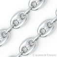 thumbnail image 2 of 8mm Puffed Marina / Mariner Link Italian Chain Necklace in .925 Sterling Silver w/ Rhodium, 2 of 2