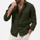thumbnail image 1 of pstuiky camisas de manga larga para hombre, Camisa informal de moda para hombre, cuello vuelto, manga larga, transpirable, blusa tops de invierno para hombre xxl, 1 of 7