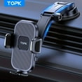 thumbnail image 2 of TOPK Multi-functional Car Phone Holder (Suction Cup + Air Vent Hook) For Car Dashboard Compatible With All Phones, 2 of 8