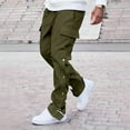 thumbnail image 5 of MELDVDIB Mens Cargo Pants Fashion Light Weight Side Button-Up Solid Color Cargo Joggers Straight Leg Drawstring Waisted Travel Pants with Pockets, 5 of 5