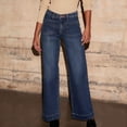 thumbnail image 5 of Levmjia Womens Wide Leg Pants Jeans Straight Yoga Trousers High Waisted Soft Solid Color Casual Comfortable Elastic Waistband Tummy Control Vintage Work Office Home, 5 of 9