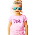 thumbnail image 2 of Pink Age Five Birthday Shirt for Girls Cute & Girly 5th Party Graphic Tee with Heart for Kids Pink Shirt 3T, 2 of 5