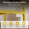 thumbnail image 5 of Bestier Full Size Bed Frame with LED Headboard & Charging Station, Metal Platform Bed with 15.7'' Large Under Bed Storage, Gold, 5 of 10