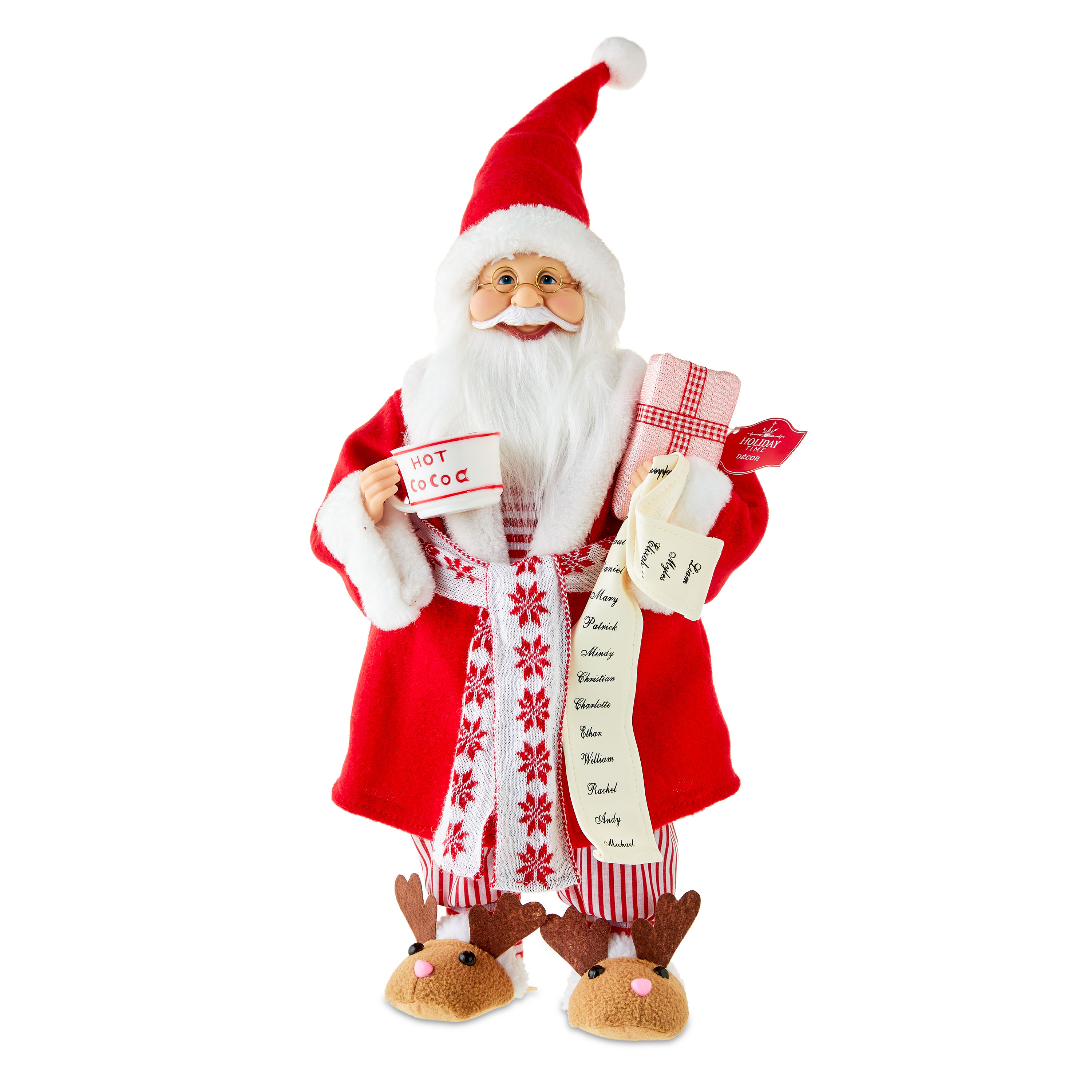 Santa in Robe and Slippers, 18 in, by Holiday Time