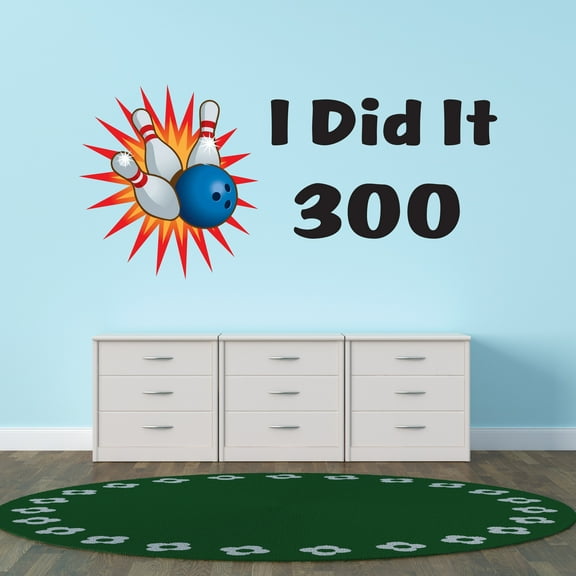 Sports Wall Decals for Boy's Bedroom - Perfect Bowling Quote Wall Sticker Decal With Easy Installation Instructions Kid's Bedroom Decal Wall Sticker - Size: 10 In x 10 In