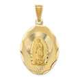 thumbnail image 6 of 14k Yellow Gold Solid Polished & Diamond Cut Lady of Guadalupe Oval Charm Pendant, 6 of 7