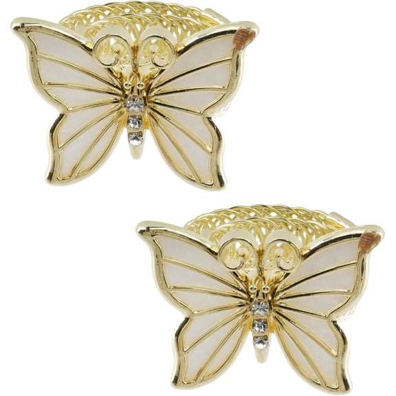 Curtain Tiebacks,Gold Butterfly Spring Design Modern Curtain Holdbacks Curtain Holders Metal Curtain Tie Backs Home Decor, 2 Packs