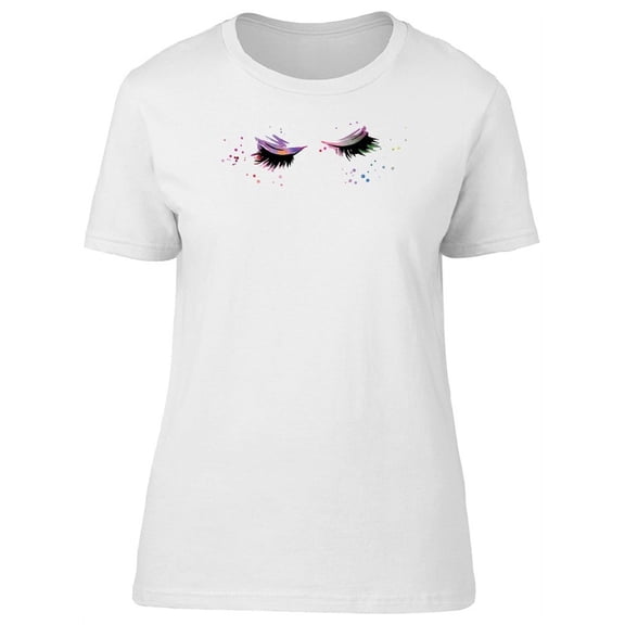 Beautiful Colorful Eyelashes T-Shirt Women -Image by Shutterstock, Female x-Large
