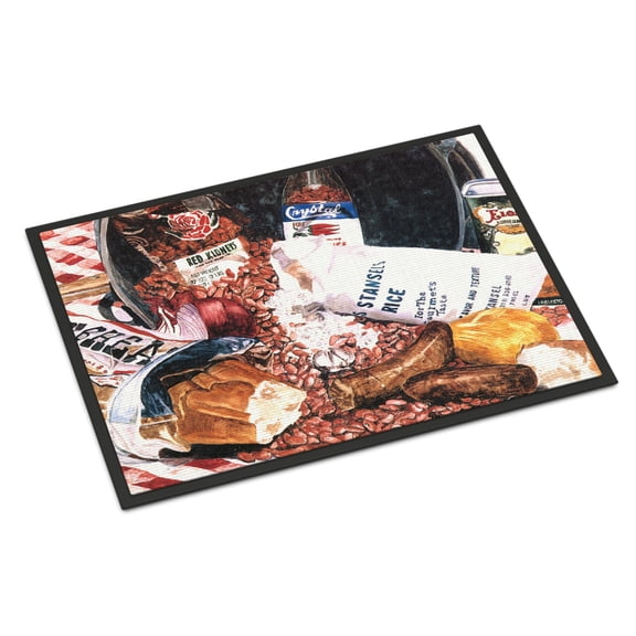 Carolines Treasures 8536JMAT Red Beans and Rice Door Mat, Indoor Rug or Outdoor Welcome Mat 24x36 Doormat, 24H X 36W,