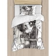 thumbnail image 3 of Ambesonne Day of the Dead Decor Love Skull Skeleton Marriage Duvet Cover Set, 3 of 3